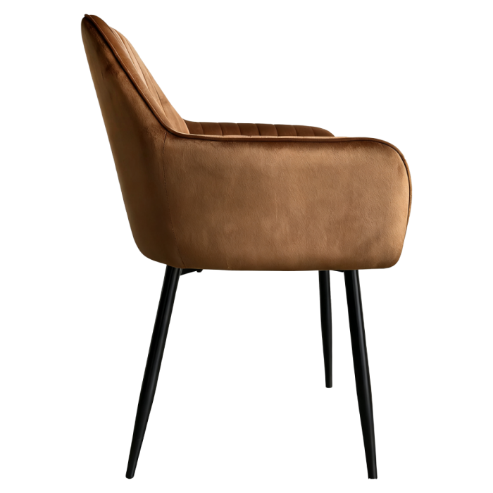 Scaun de sufragerie, ţesătură maro Velvet/negru, ZIRKOS NEW [3]