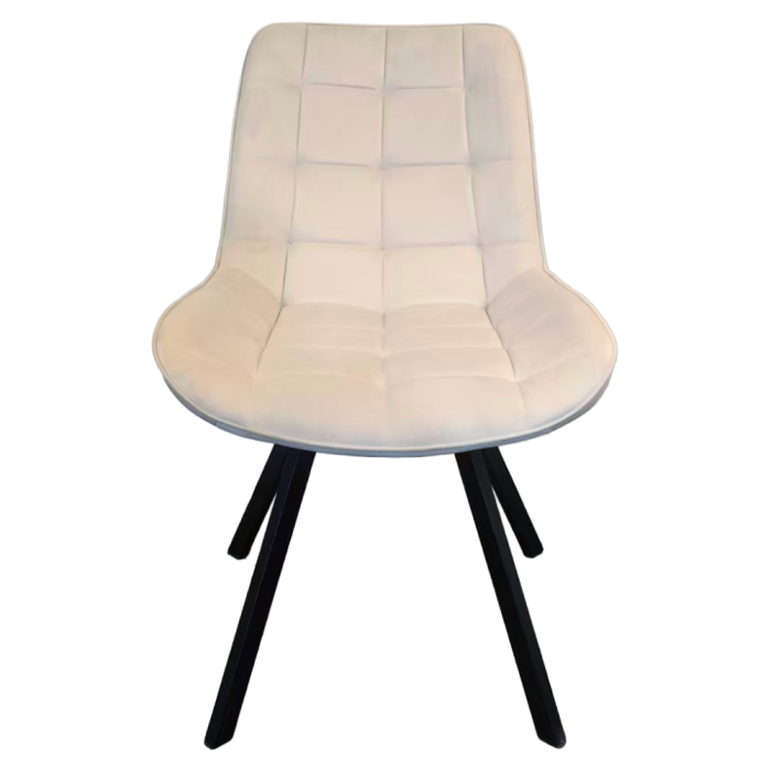 Scaun de sufragerie, ţesătură Velvet bej/negru, SAMIRA [4]