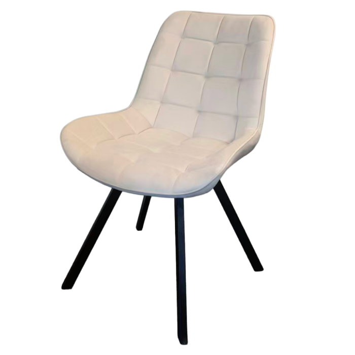 Scaun de sufragerie, ţesătură Velvet bej/negru, SAMIRA [3]