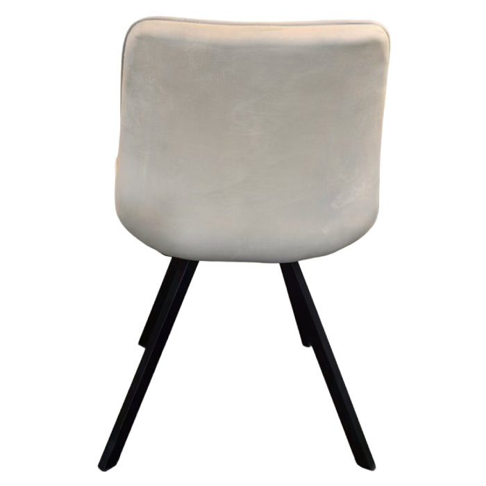 Scaun de sufragerie, ţesătură Velvet bej/negru, SAMIRA [2]