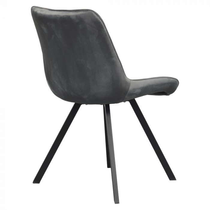 Scaun de sufragerie, ţesătură Velvet gri închis/negru, SAMIRA [5]
