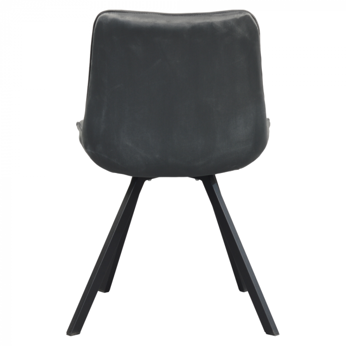 Scaun de sufragerie, ţesătură Velvet gri închis/negru, SAMIRA [6]