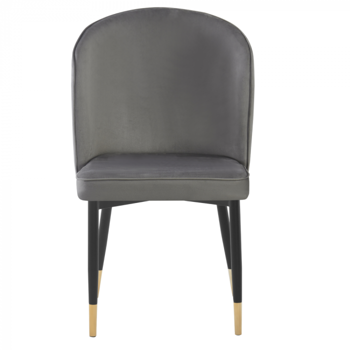 Scaun de sufragerie, ţesătură Velvet gri/negru, UDAJA [2]
