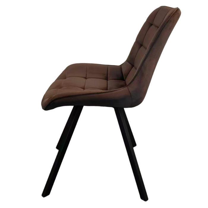 Scaun de sufragerie, ţesătură Velvet maro închis/negru, SAMIRA [7]