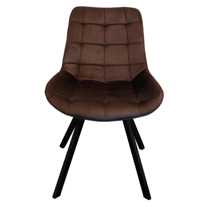 Scaun de sufragerie, ţesătură Velvet maro închis/negru, SAMIRA [4]