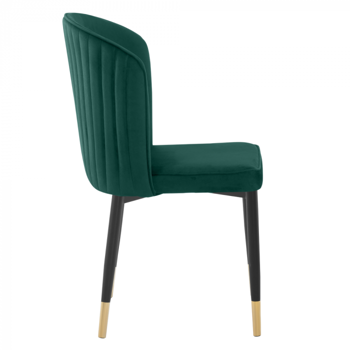 Scaun de sufragerie, ţesătură Velvet verde/negru, UDAJA [3]