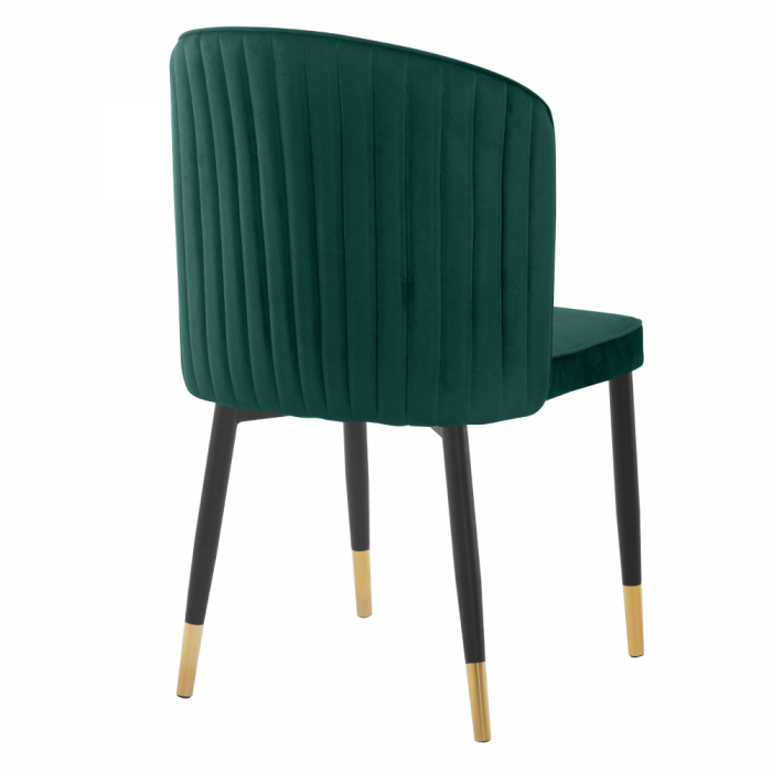 Scaun de sufragerie, ţesătură Velvet verde/negru, UDAJA [4]