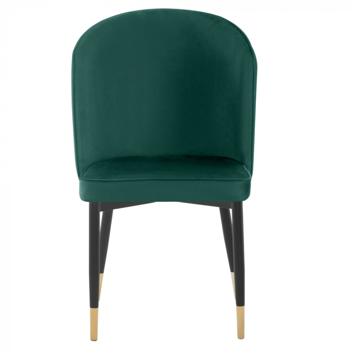 Scaun de sufragerie, ţesătură Velvet verde/negru, UDAJA [2]
