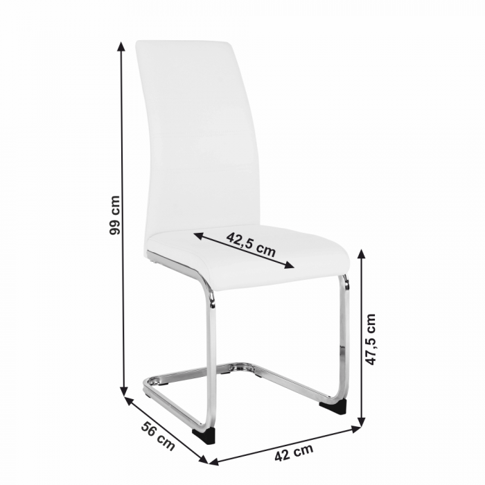 Scaun dining, alb / crom, VATENA [14]