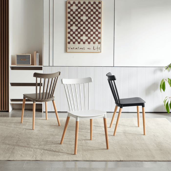 Scaun dining, alb / fag, ZOSIMA [10]