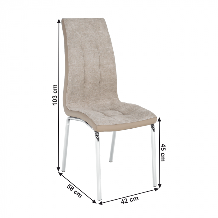 Scaun dining, bej/crom, GERDA NEW [15]