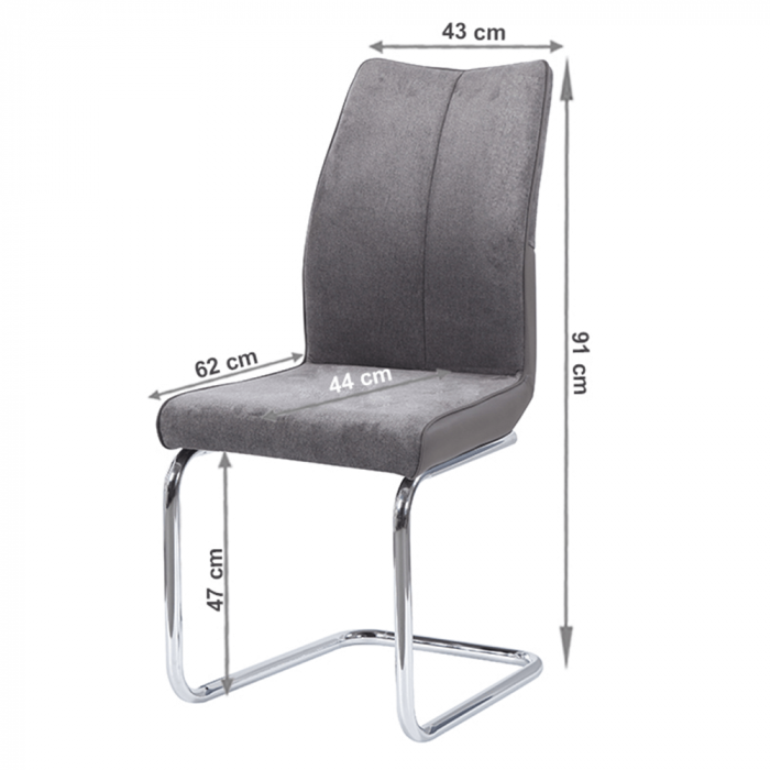 Scaun dining, gri maro Taupe / gri, FARULA [2]