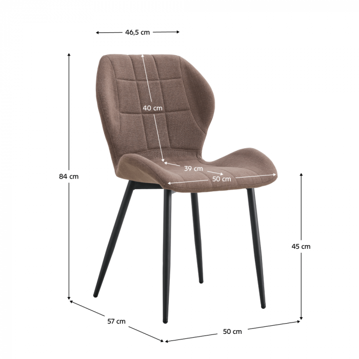 Scaun dining, maro / negru, MAKENA TIP 1 [2]