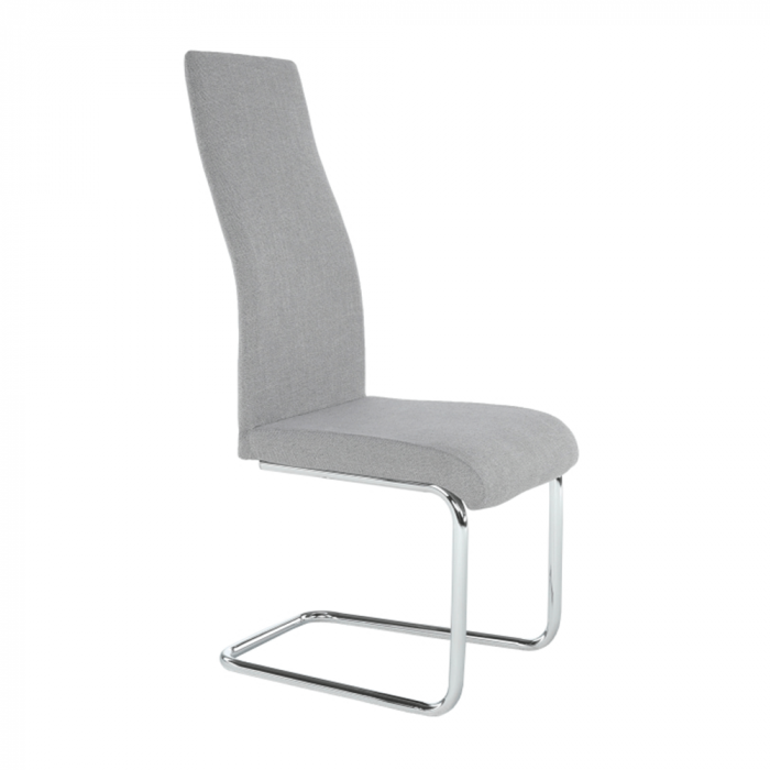 Scaun dining, material textil gri/crom [5]
