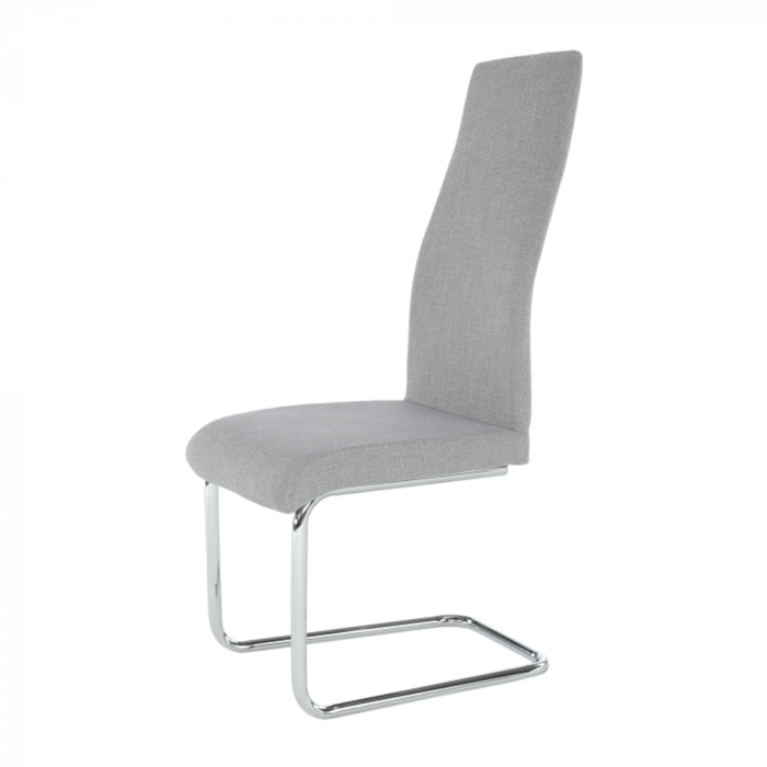 Scaun dining, material textil gri/crom [8]