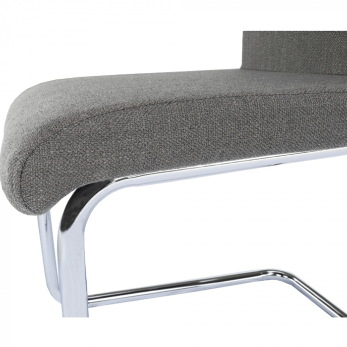 Scaun dining, material textil gri închis/crom, AMINA [7]