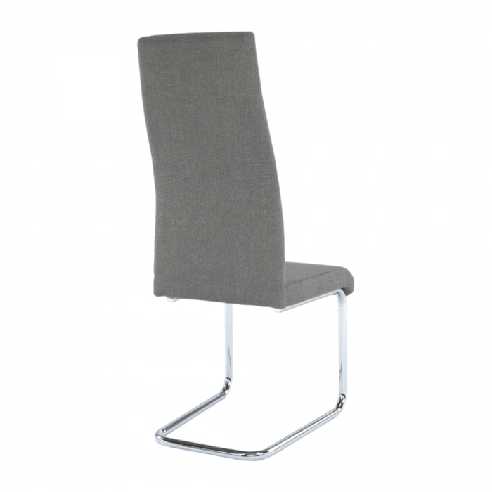 Scaun dining, material textil gri închis/crom, AMINA [2]