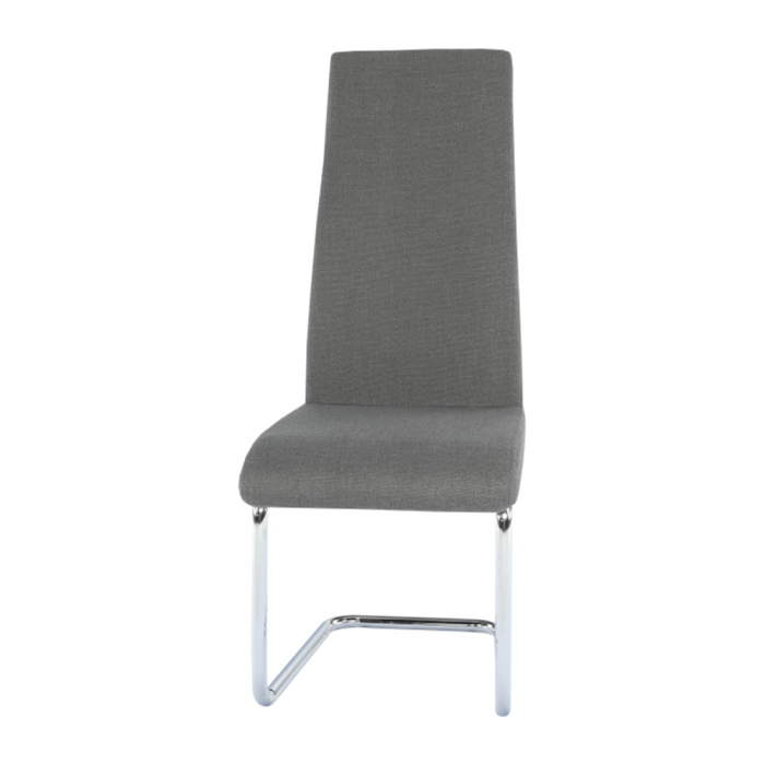 Scaun dining, material textil gri închis/crom, AMINA [11]