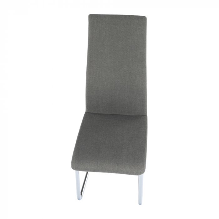 Scaun dining, material textil gri închis/crom, AMINA [4]