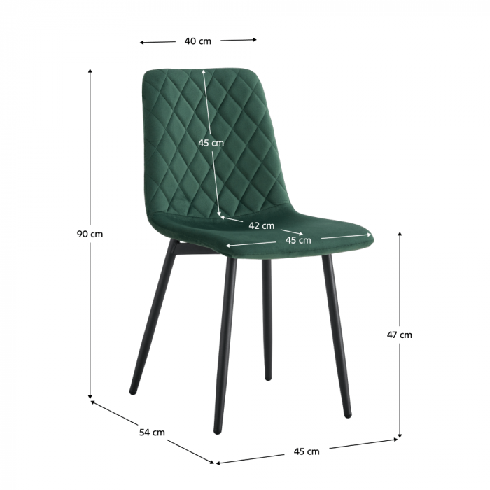 Scaun dining, material Velvet - culoare smarald / metal, DAMIA TIP 2 [2]