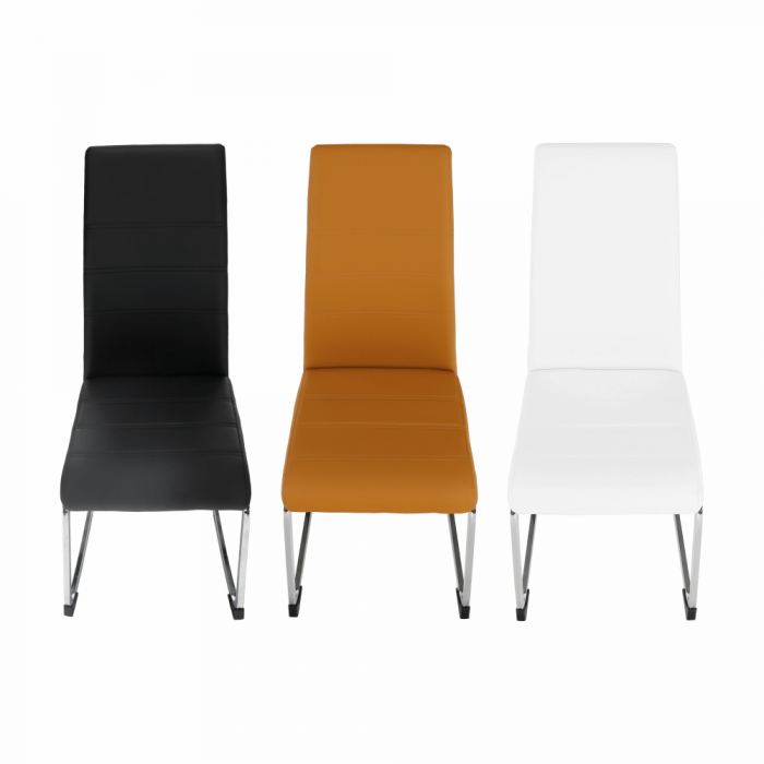Scaun dining, negru / crom, VATENA [16]