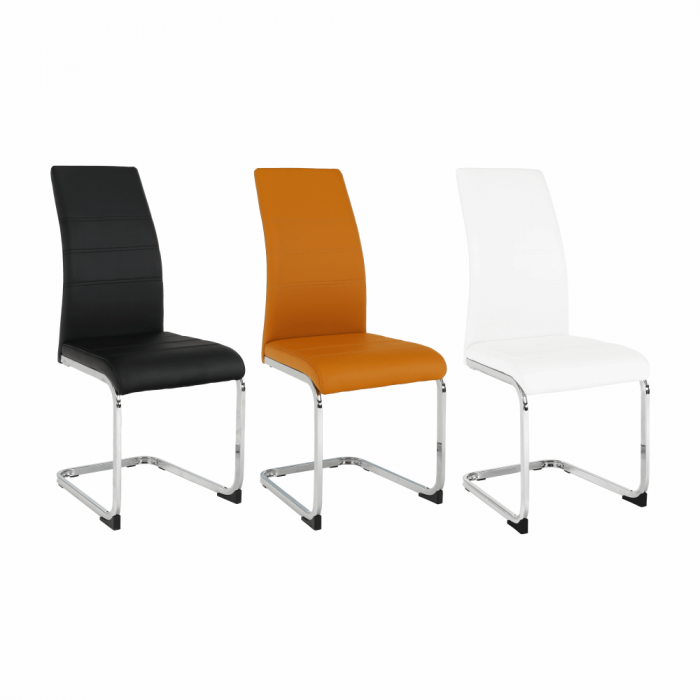Scaun dining, negru / crom, VATENA [15]