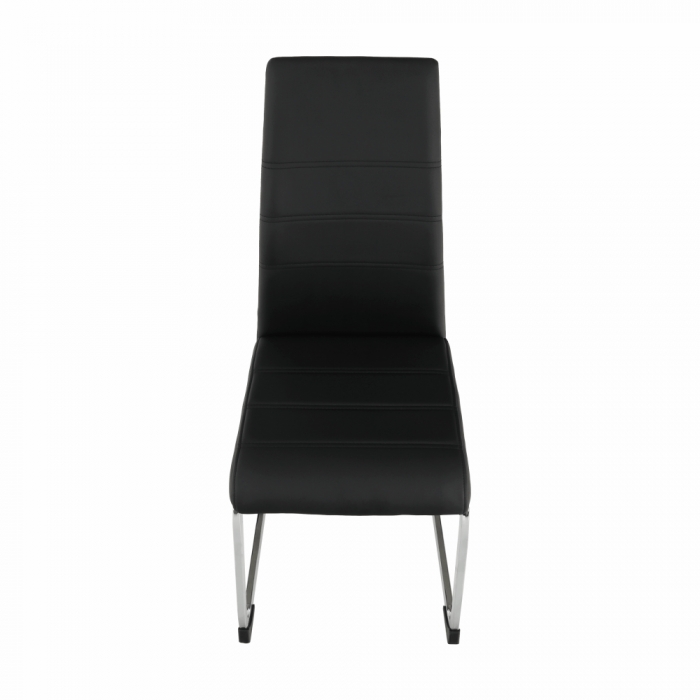 Scaun dining, negru / crom, VATENA [14]