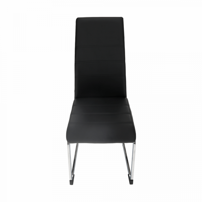 Scaun dining, negru / crom, VATENA [2]