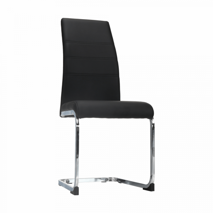 Scaun dining, negru / crom, VATENA [10]