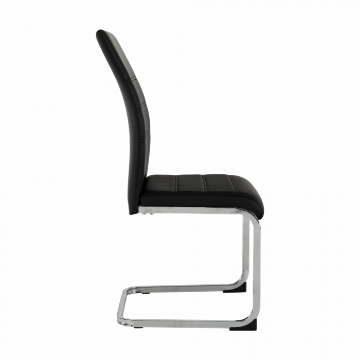Scaun dining, negru / crom, VATENA [12]