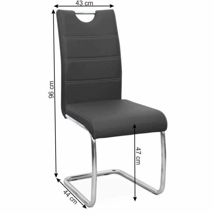 Scaun dining,  negru / cusături deschise la culoare, ABIRA NEW [3]