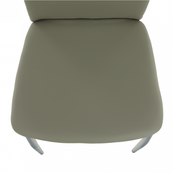 Scaun dining, piele ecologică gri/crom, ERVINA [9]