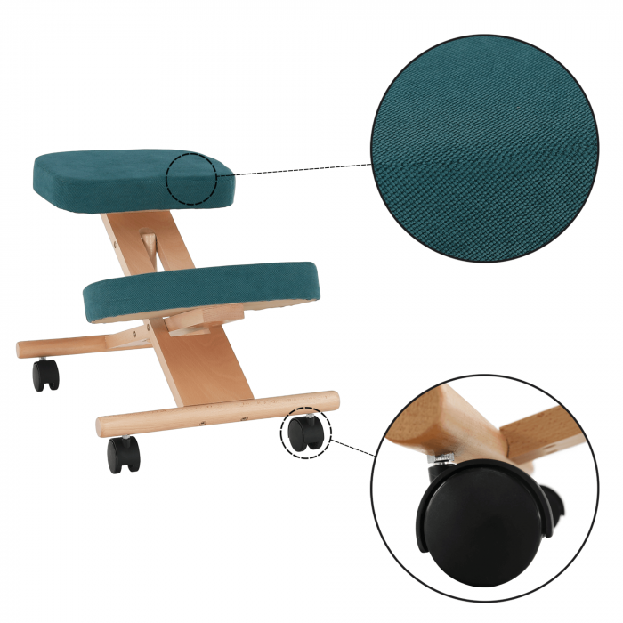 Scaun ergonomic, petrol/ fag, FLONET [18]