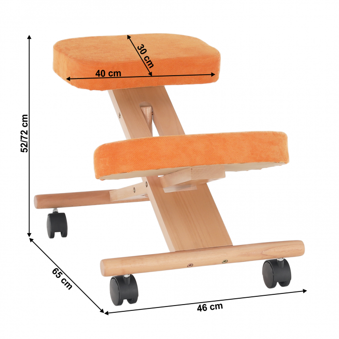 Scaun ergonomic, portocale/ fag, FLONET [8]