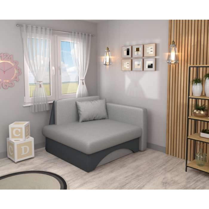 Scaun extensibil, gri/gri închis, pe dreapta, KUBOŠ NEW [3]