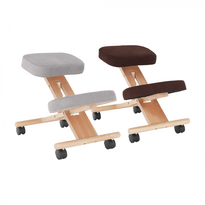 Scaun genunchi ergonomic, gri-maro Taupe / fag, FLONET [21]