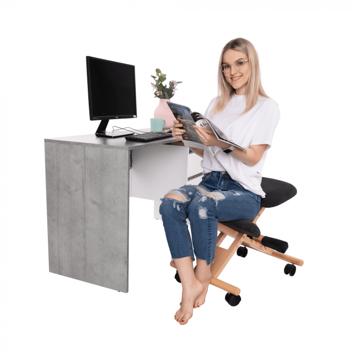 Scaun genunchi ergonomic, negru / fag, GROCO [9]