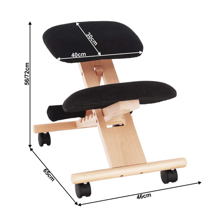 Scaun genunchi ergonomic, negru / fag, GROCO [22]
