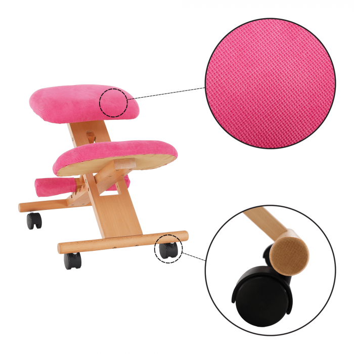 Scaun genunchi ergonomic, roz/ fag, GROCO [17]
