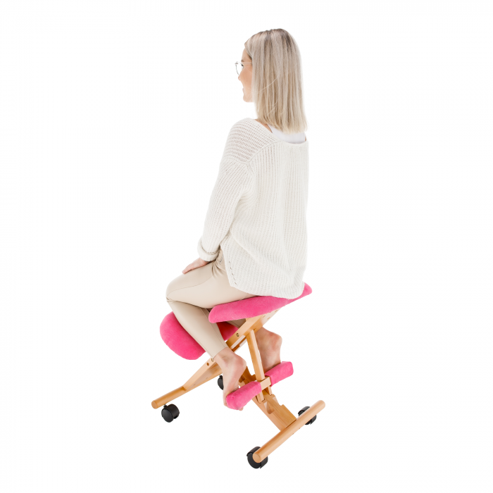 Scaun genunchi ergonomic, roz/ fag, GROCO [19]