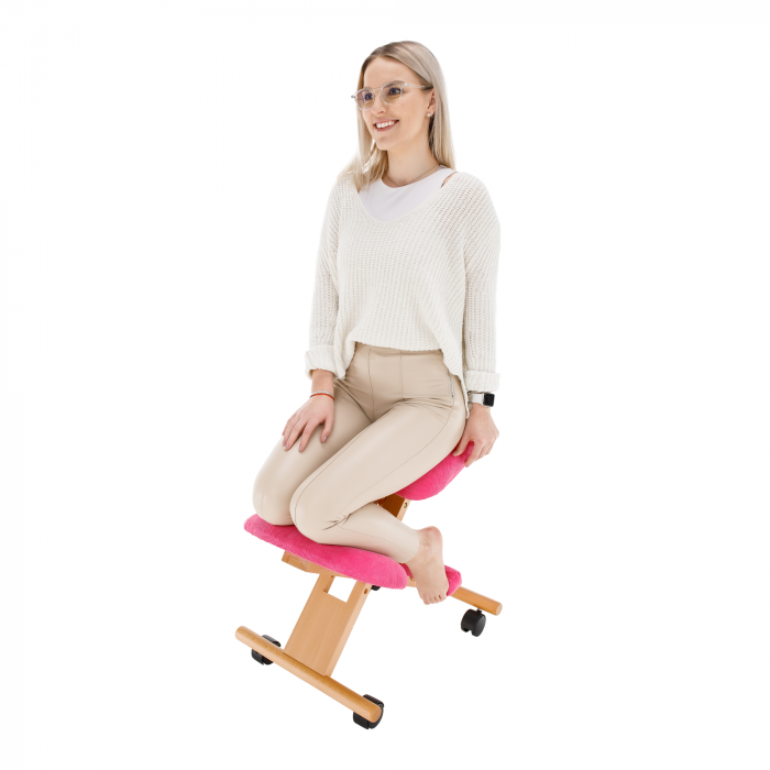 Scaun genunchi ergonomic, roz/ fag, GROCO [18]