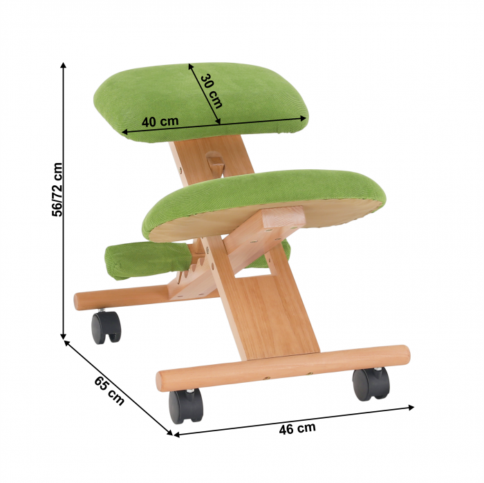 Scaun genunchi ergonomic, verde/ fag, GROCO [17]