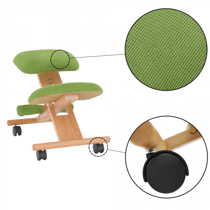 Scaun genunchi ergonomic, verde/ fag, GROCO [18]