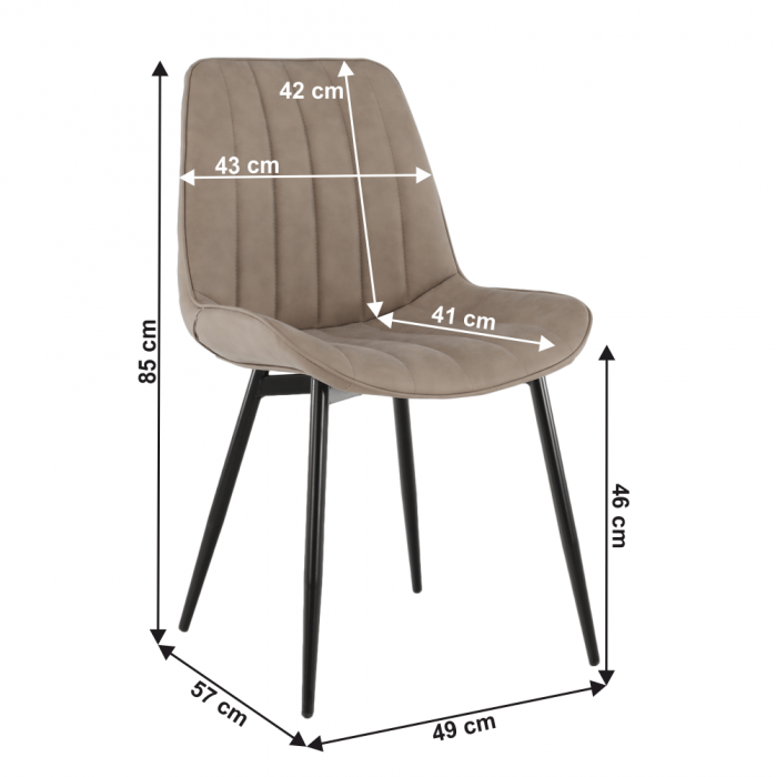 Scaun, gri maroniu taupe/negru, HAZAL [16]
