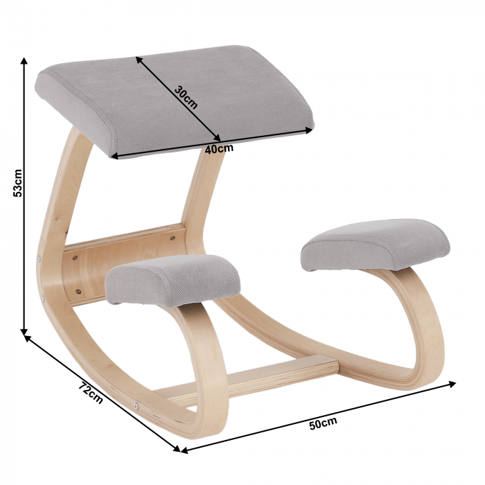 Scaun în genunchi, gri-maro Taupe / natural, RENAR [19]