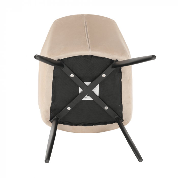 Scaun, material bej / picioare negre, ODOVEL [15]