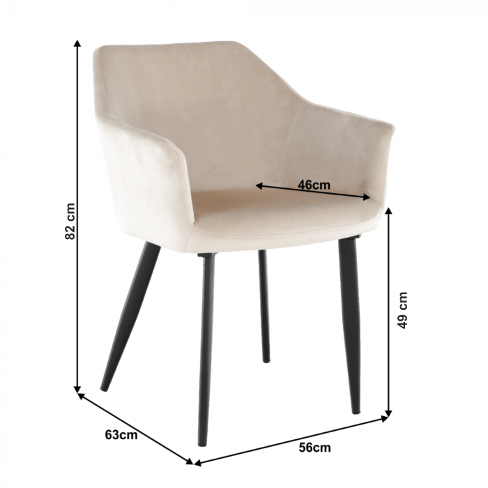 Scaun, material bej / picioare negre, ODOVEL [17]
