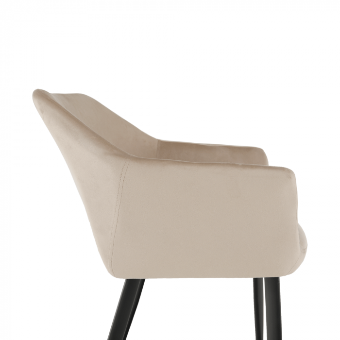 Scaun, material bej / picioare negre, ODOVEL [11]