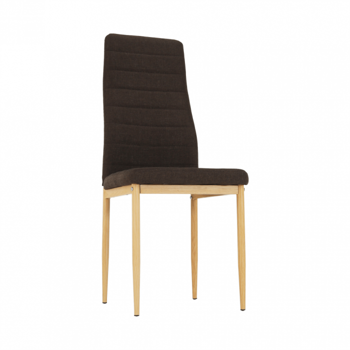 Scaun, material textil maro închis/cadru metalic fag, COLETA NOVA [2]