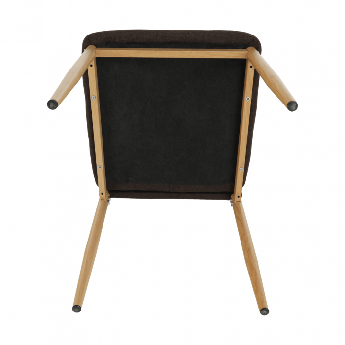 Scaun, material textil maro închis/cadru metalic fag, COLETA NOVA [5]